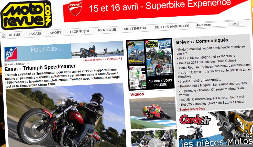 Essai Triumph Speedmaster 2011 sur Moto Revue