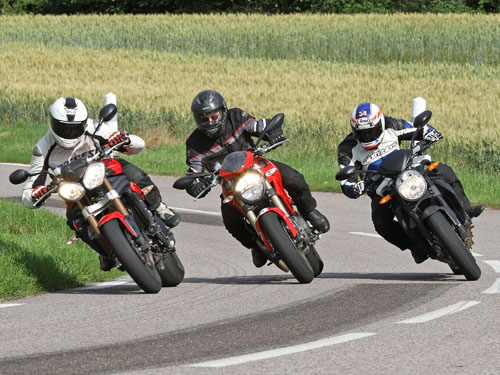 Comparatif Ducati Monster 1100 Evo vs MV Agusta Brutale 920 vs Triumph 1050 Speed Triple